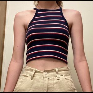 H&M Cropped Straight Neck Tank Top
